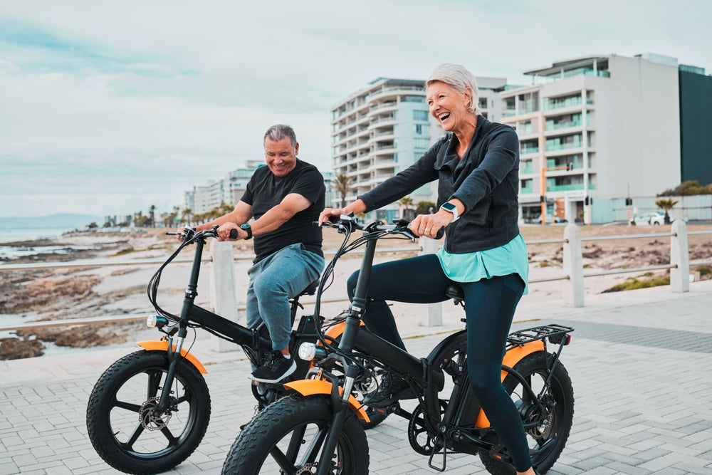 seniors on electric bikes 