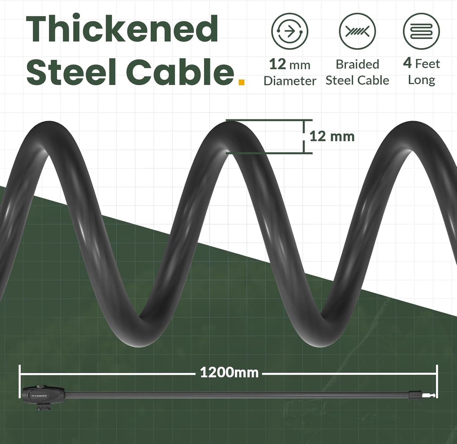 Bike Lock, 1/2 Inch Thick Bike Lock Cable Coiled Secure Bicycle Lock with Keys Scooter Lock Bike Locks Heavy Duty anti Theft Bike Cable Lock with Mounting Bracket (4Feet, 6 Feet)