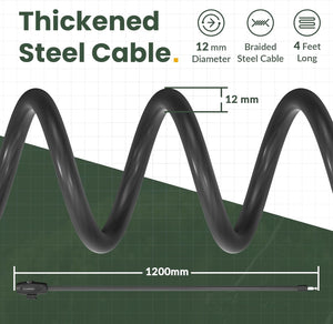 Bike Lock, 1/2 Inch Thick Bike Lock Cable Coiled Secure Bicycle Lock with Keys Scooter Lock Bike Locks Heavy Duty anti Theft Bike Cable Lock with Mounting Bracket (4Feet, 6 Feet)
