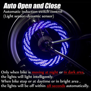 A08 Bike Tire Valve Stem Light - LED Waterproof Bicycle Wheel Lights Neon Flashing Lamp Glow in the Dark Cool Safe Accessories, 1 Pack/ 2 Pack