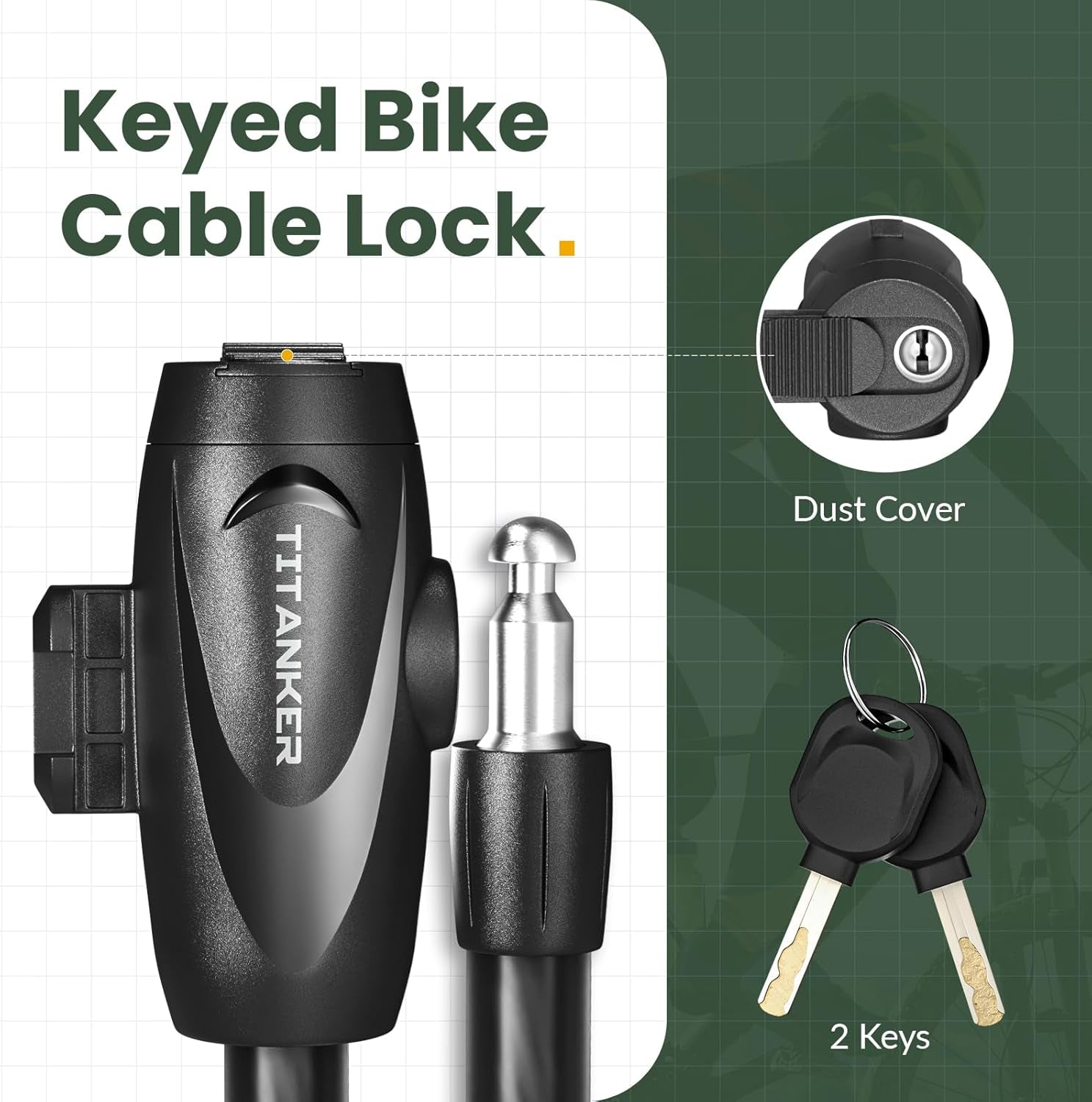 Bike Lock, 1/2 Inch Thick Bike Lock Cable Coiled Secure Bicycle Lock with Keys Scooter Lock Bike Locks Heavy Duty anti Theft Bike Cable Lock with Mounting Bracket (4Feet, 6 Feet)