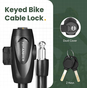 Bike Lock, 1/2 Inch Thick Bike Lock Cable Coiled Secure Bicycle Lock with Keys Scooter Lock Bike Locks Heavy Duty anti Theft Bike Cable Lock with Mounting Bracket (4Feet, 6 Feet)