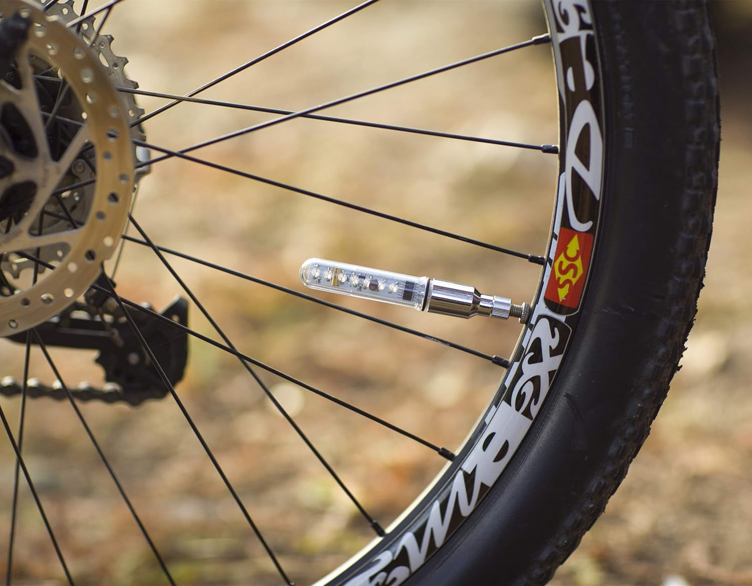 A08 Bike Tire Valve Stem Light - LED Waterproof Bicycle Wheel Lights Neon Flashing Lamp Glow in the Dark Cool Safe Accessories, 1 Pack/ 2 Pack